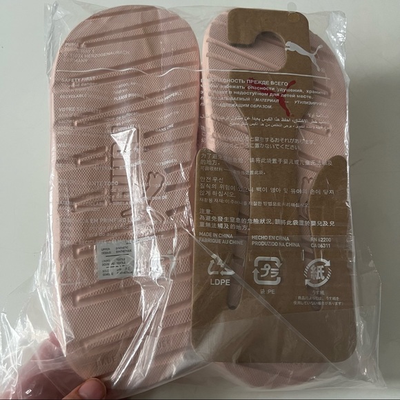 NWT PUMA AUTHENTIC COOL CAT BOLD WOMENS CLOUD PINK GOLD SLIP ON SLIDES SANDALS - Picture 7 of 10